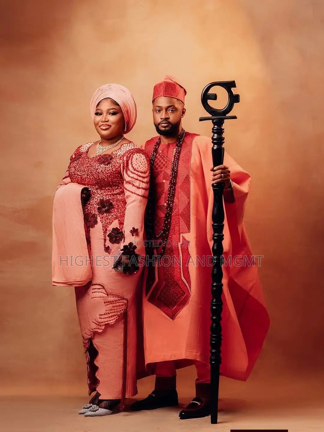Premium Peach Beaded Lace Traditional Gown