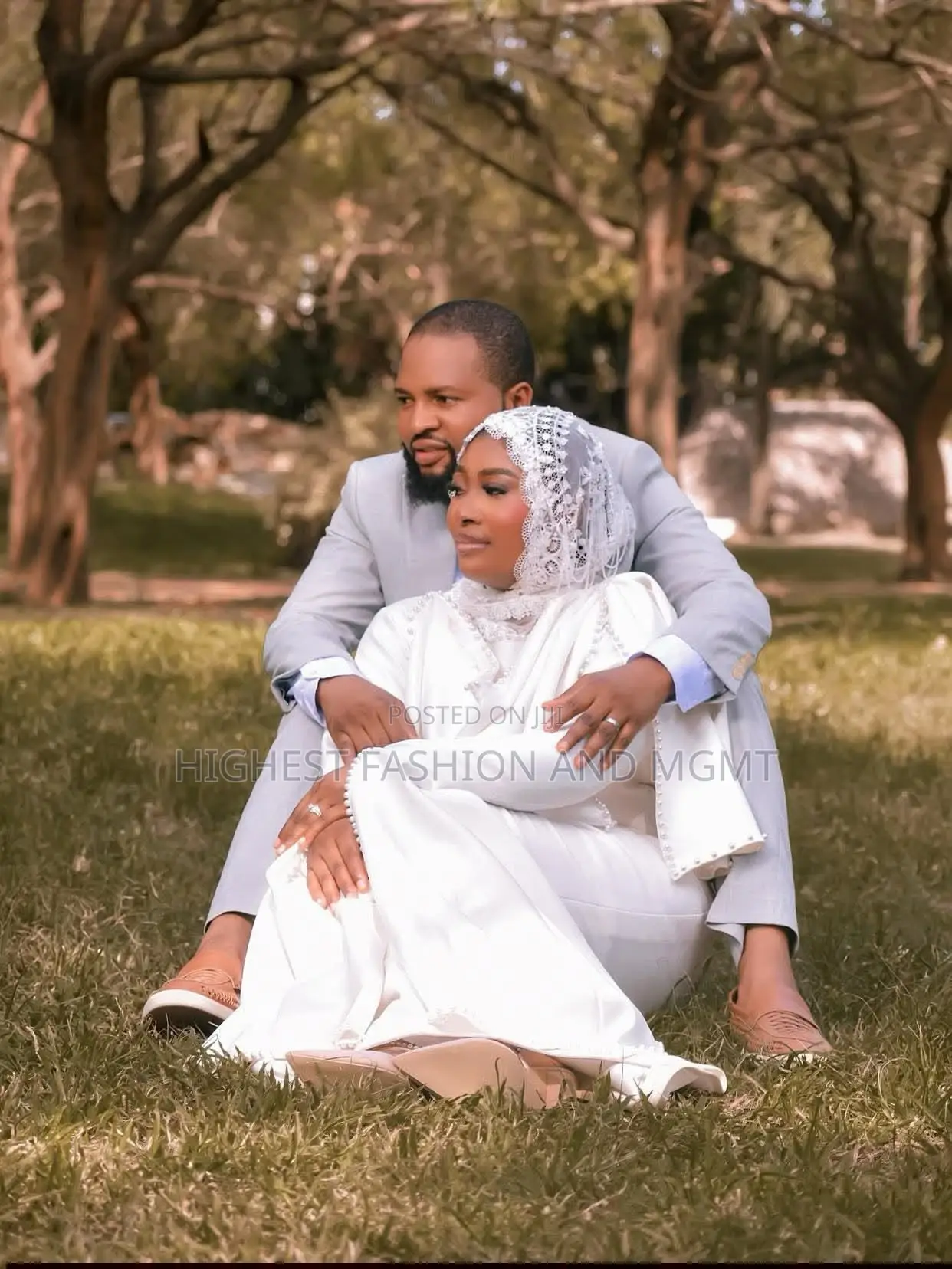 Premium Pearl Cape Muslim Wedding Dress + Hijab