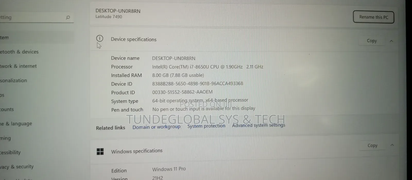 Laptop Dell Latitude 7490 8GB Intel Core i7 SSD 256GB