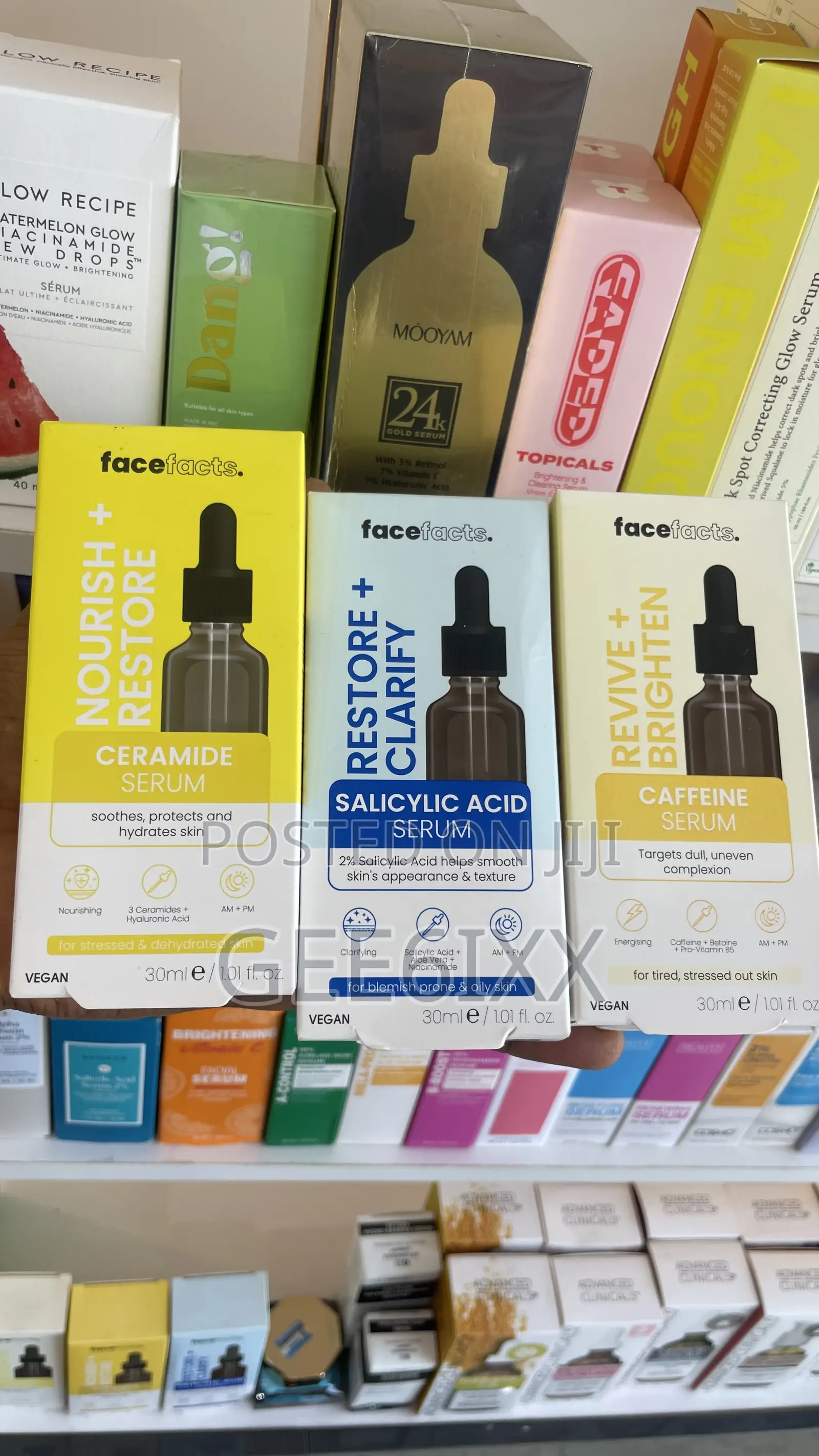 Facefacts Serum Cream Set Ceramide Salicylic Caffeine Vit C