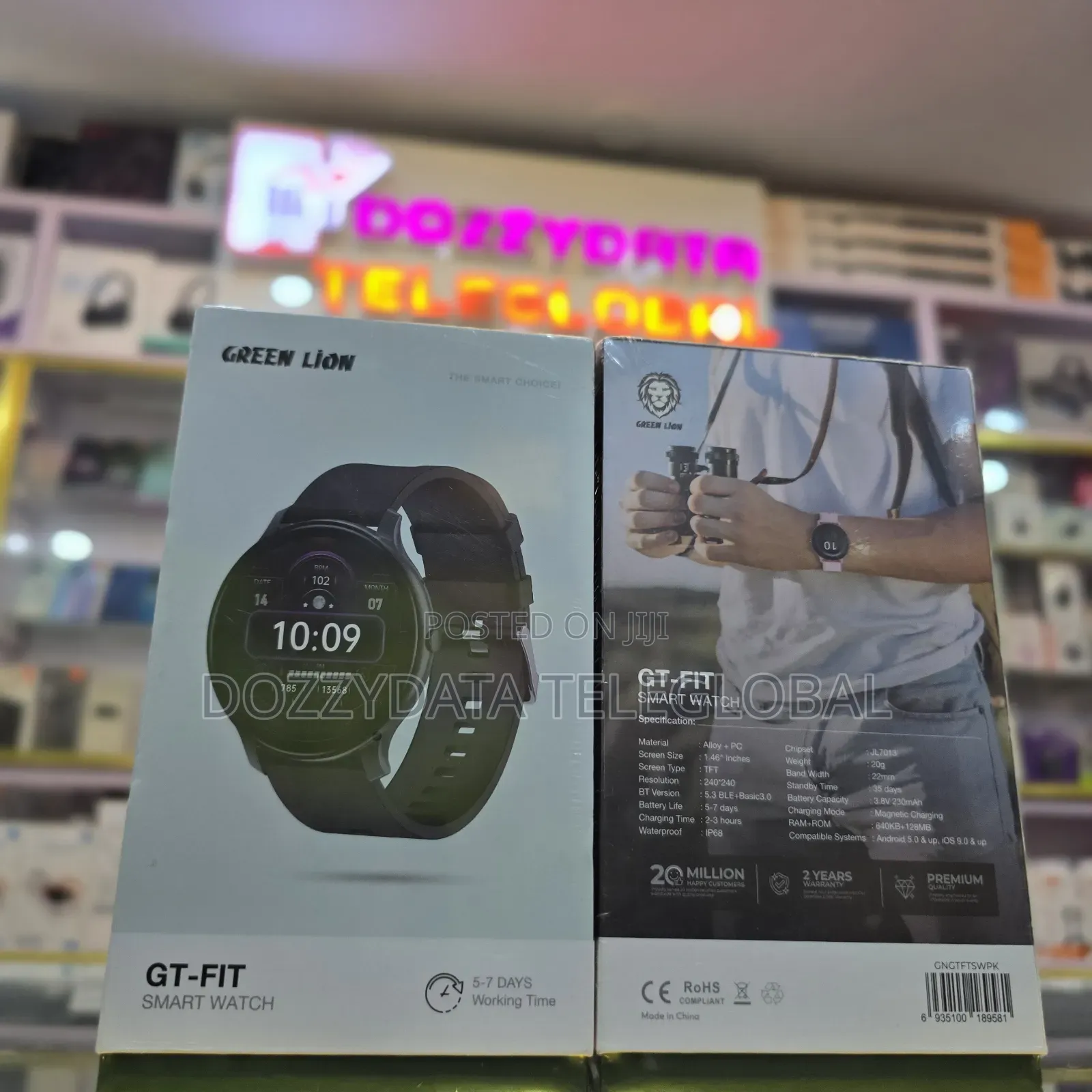 Green Lion Gt-Fit Smart Watch (Black)