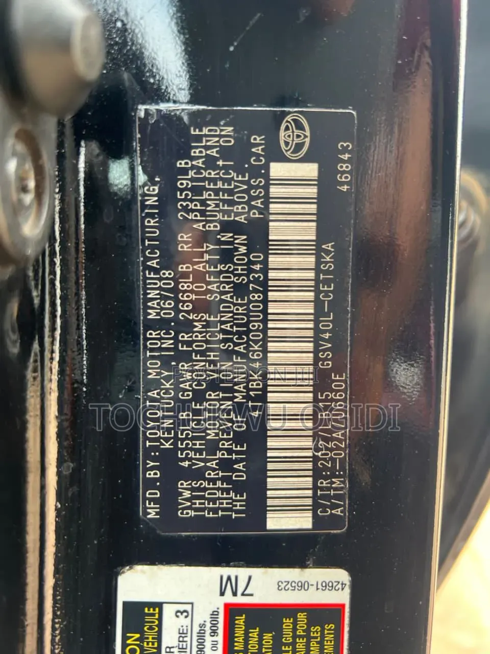 Toyota Camry 2008 Black