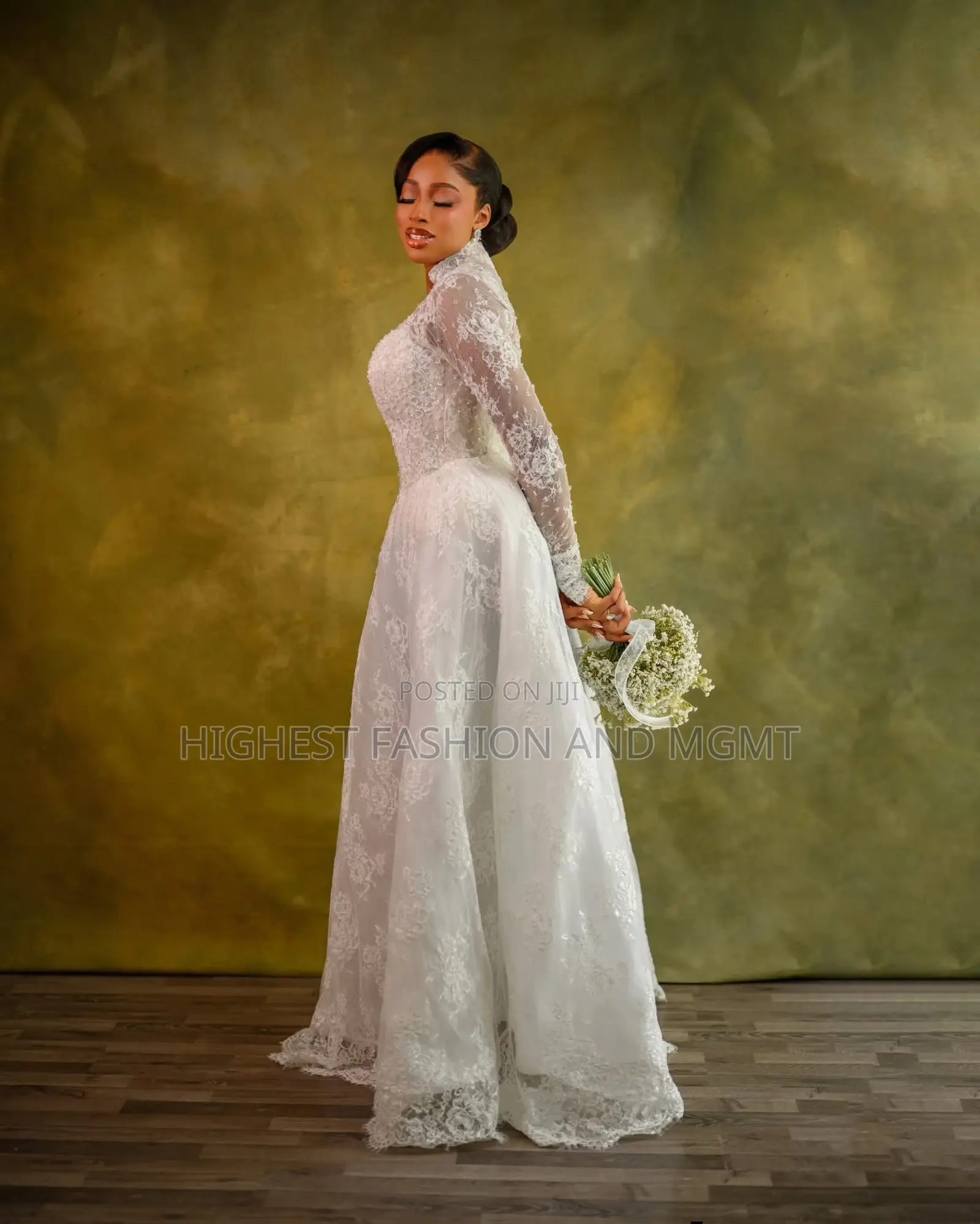 Premium Full Lace a-Line Wedding Dress + Veil