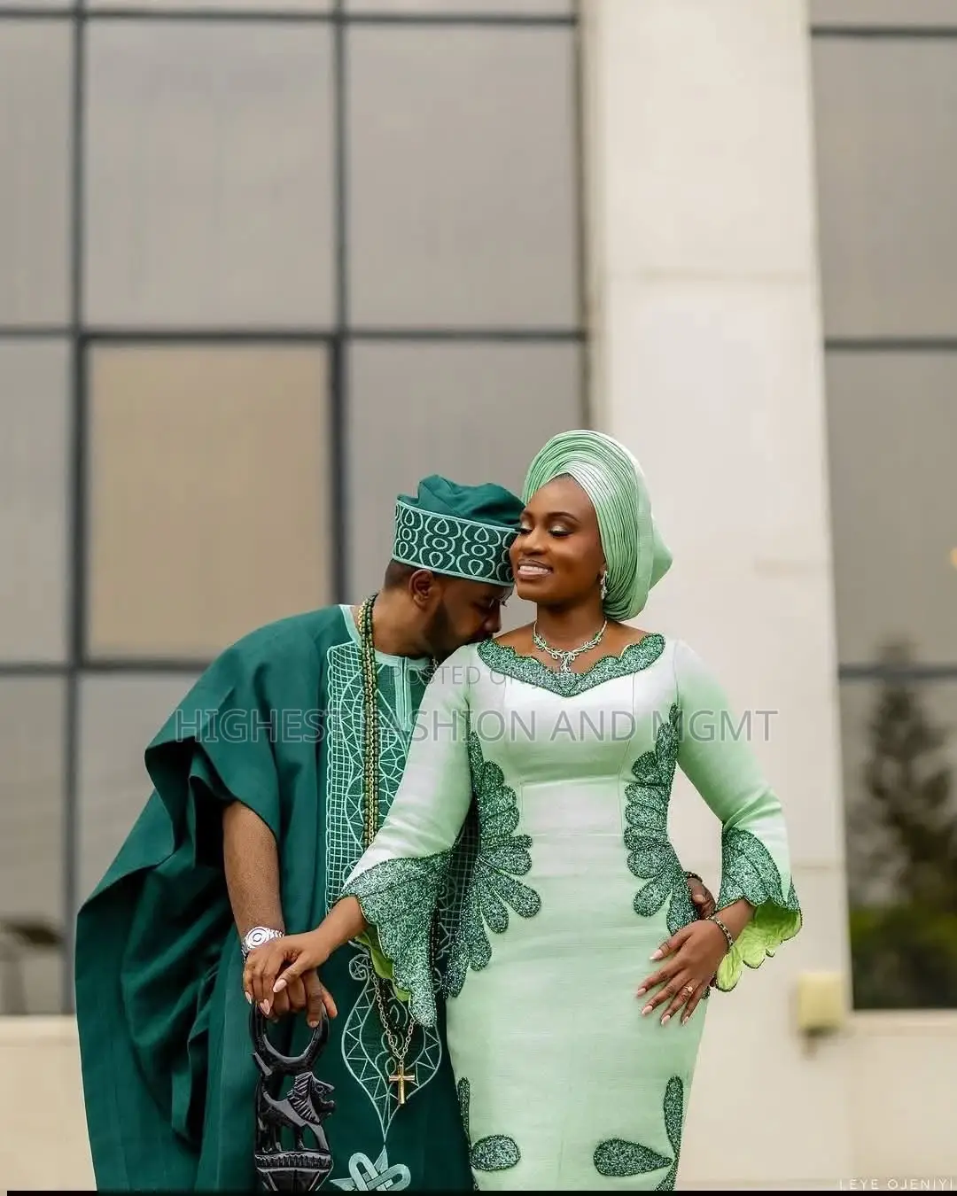 Luxury Mint Emerald Traditional Couple Set