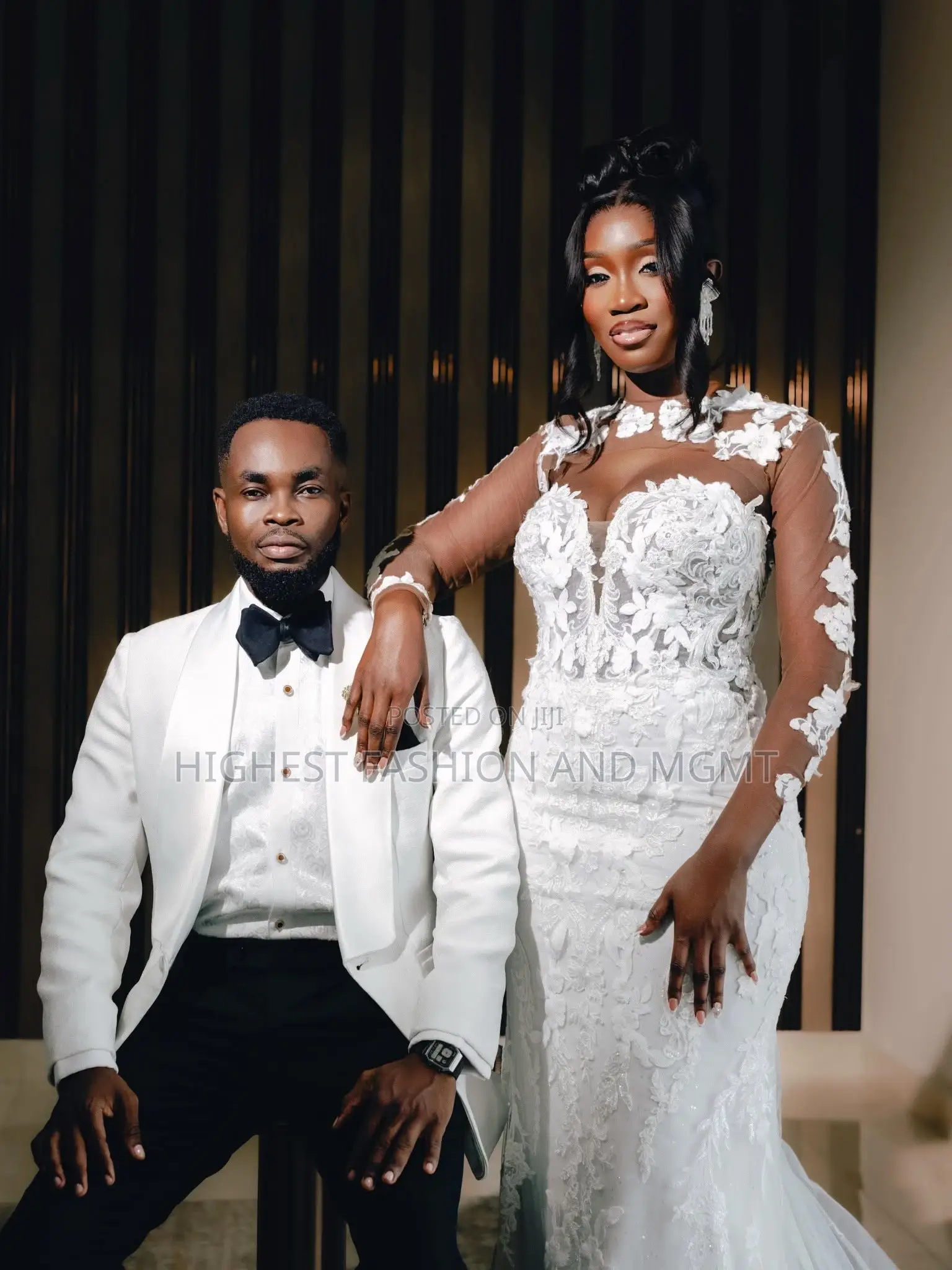 Premium Sheer Long-Sleeve Bridal Dress