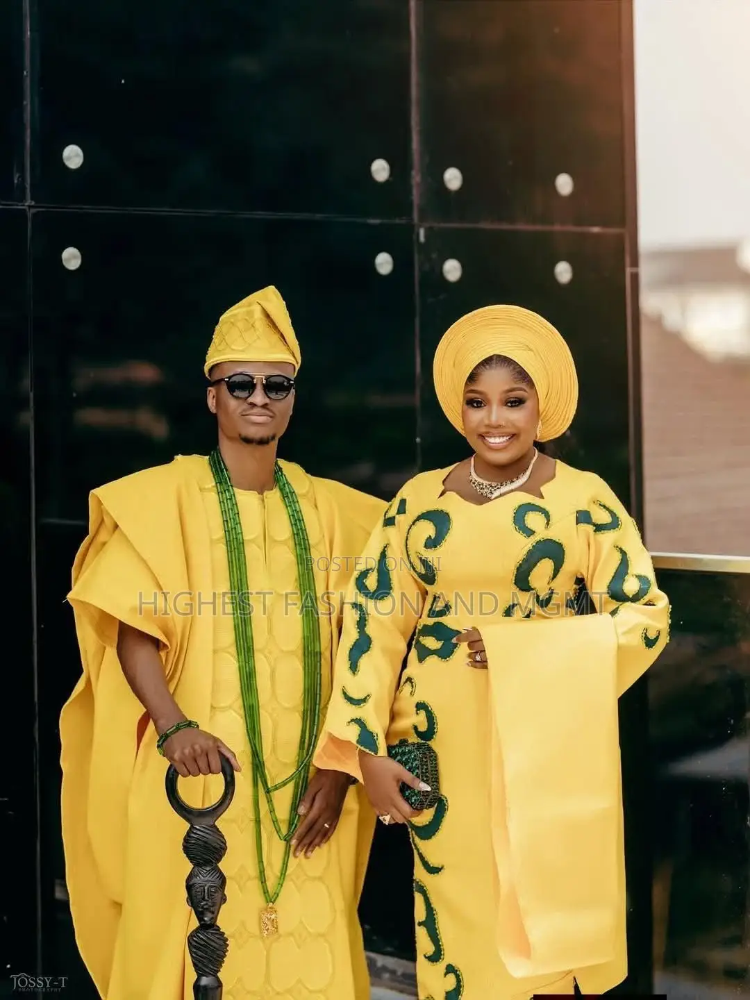 Elegant Embroidered Yellow Traditional Attire