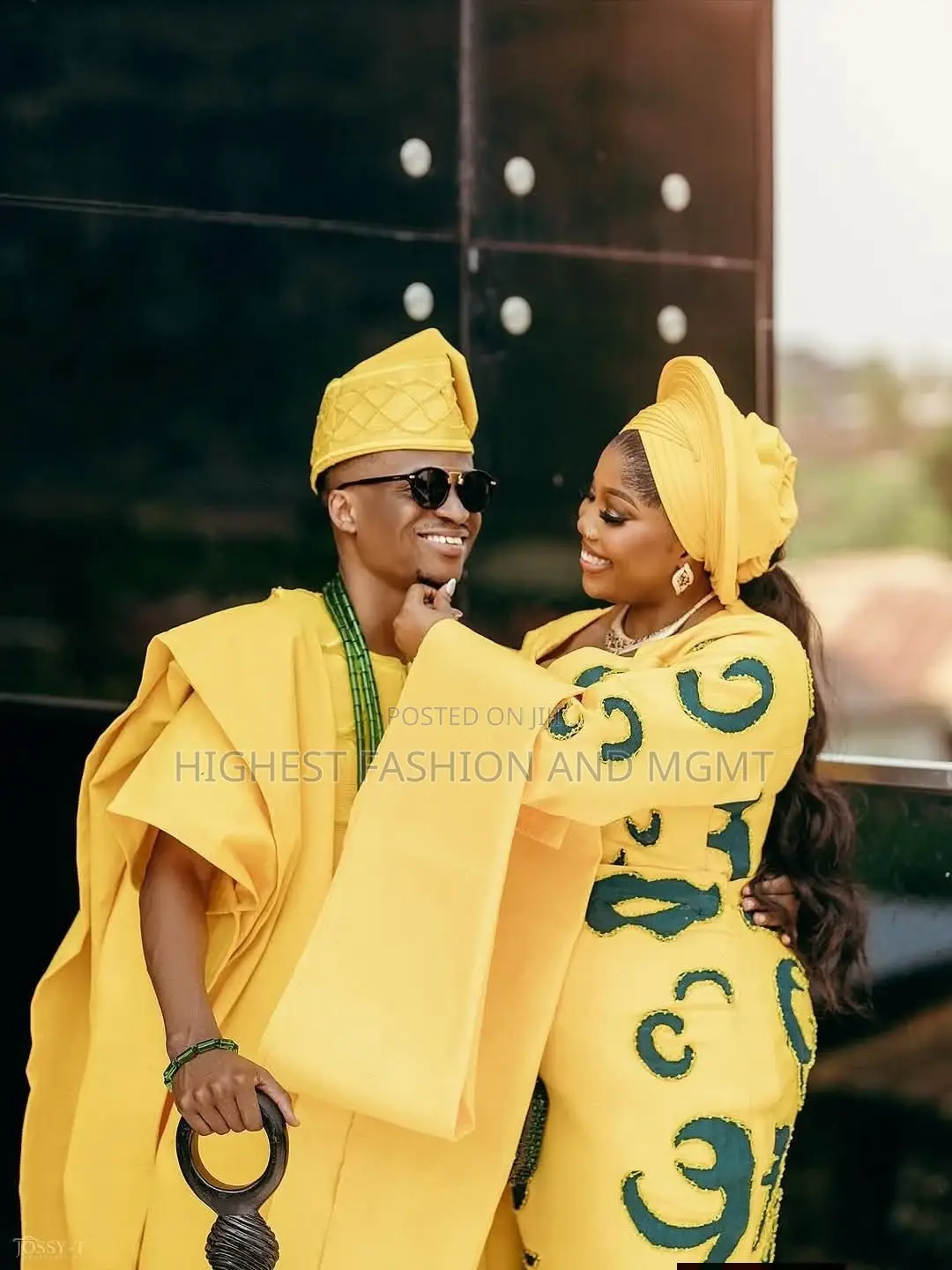 Elegant Embroidered Yellow Traditional Attire