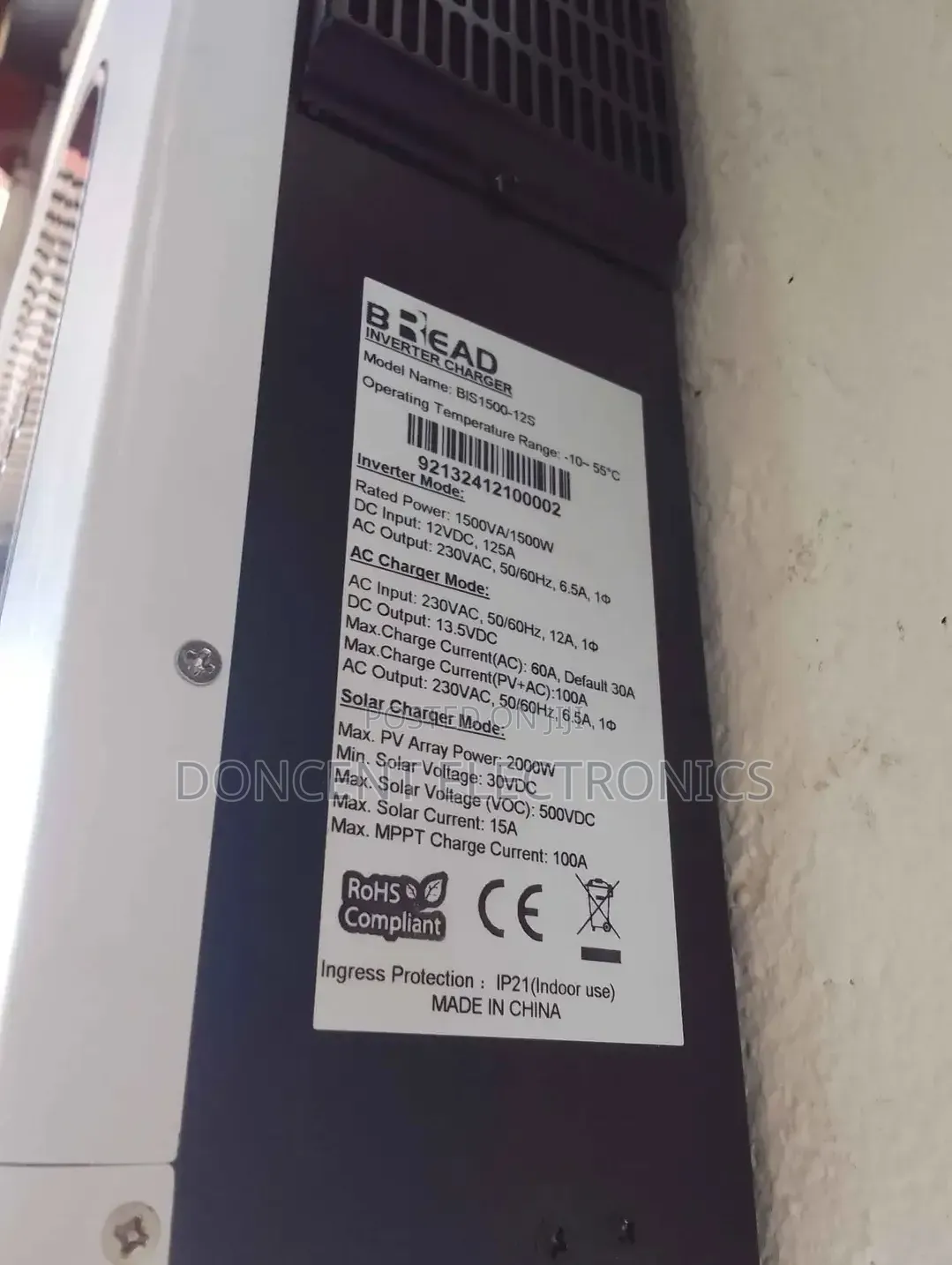 Bread 1.5kva 12v Hybrid Inverter - 100A Mppt!