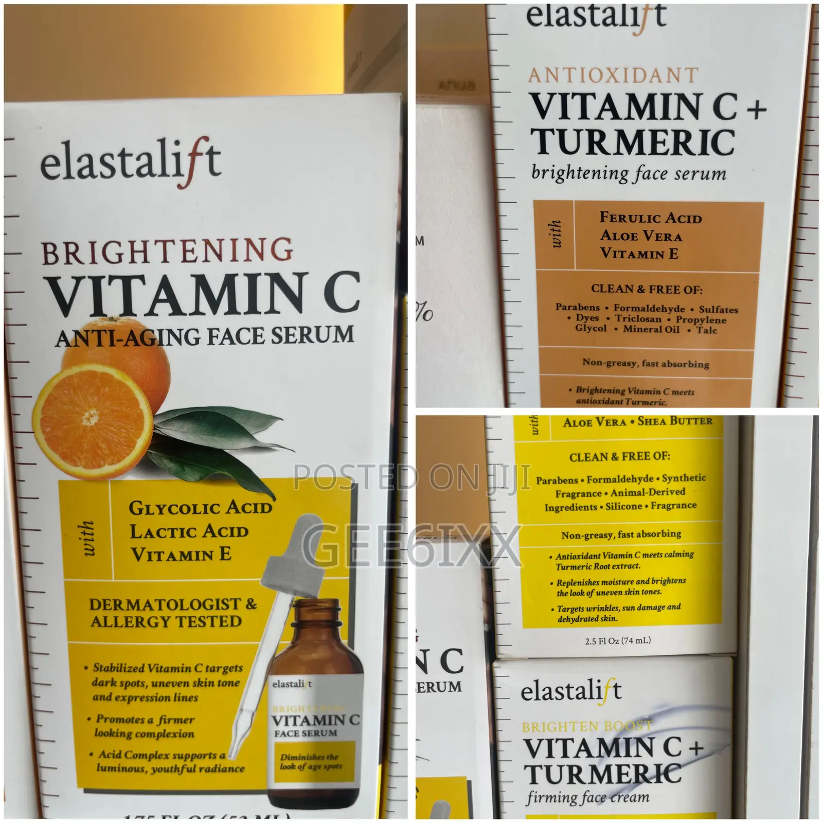 Elastalift Vitamin C Turmeric Serum Cream Face Serum Brightening
