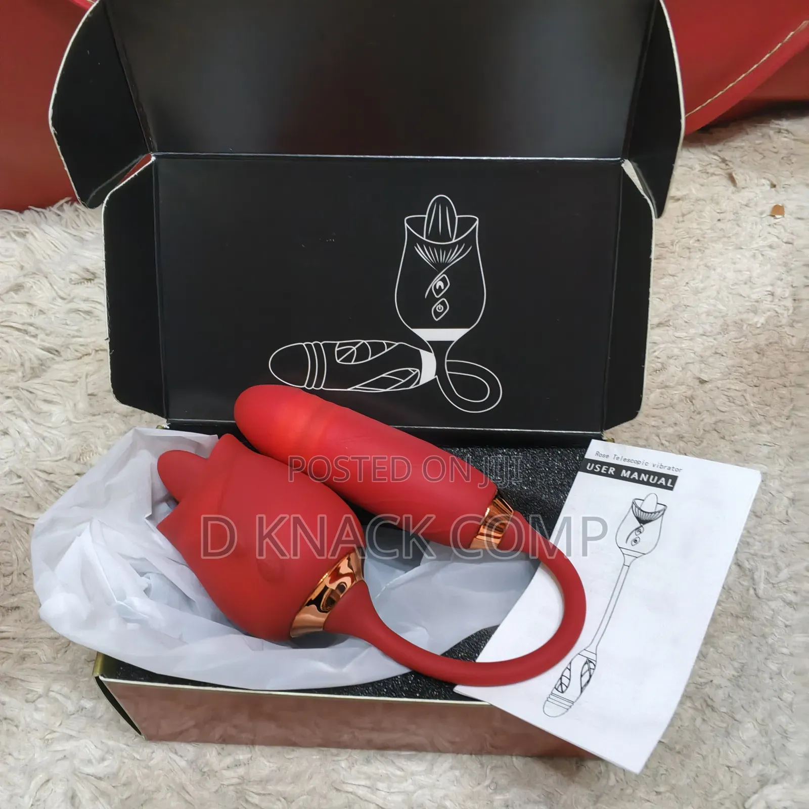 2-N1 Automatic Telescopic Rose Vibrator Sex Toy