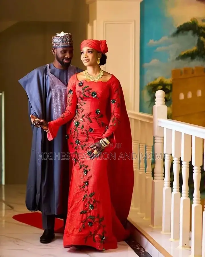 Elegant Red Embroidery Traditional Wedding Outfit