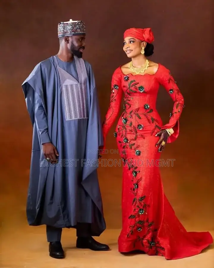 Elegant Red Embroidery Traditional Wedding Outfit