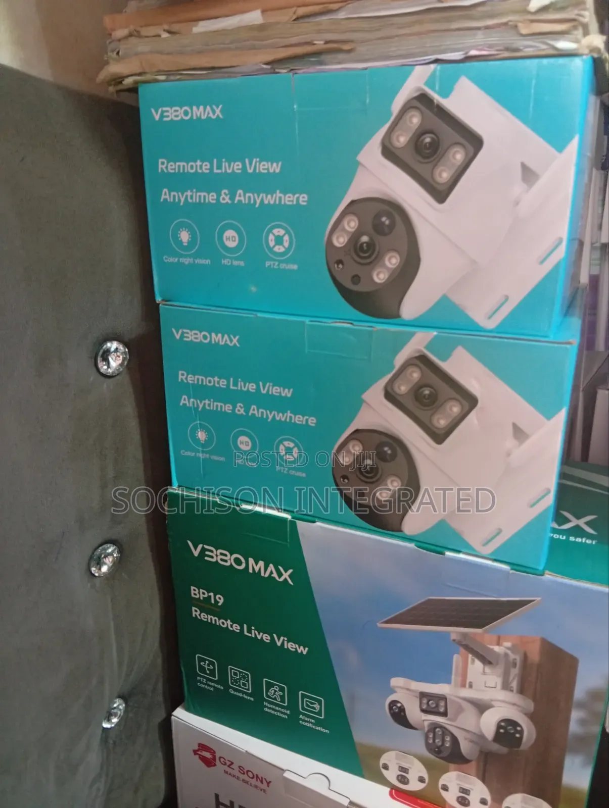 V380max Dual Lens Solar PTZ Camera Remote Live View
