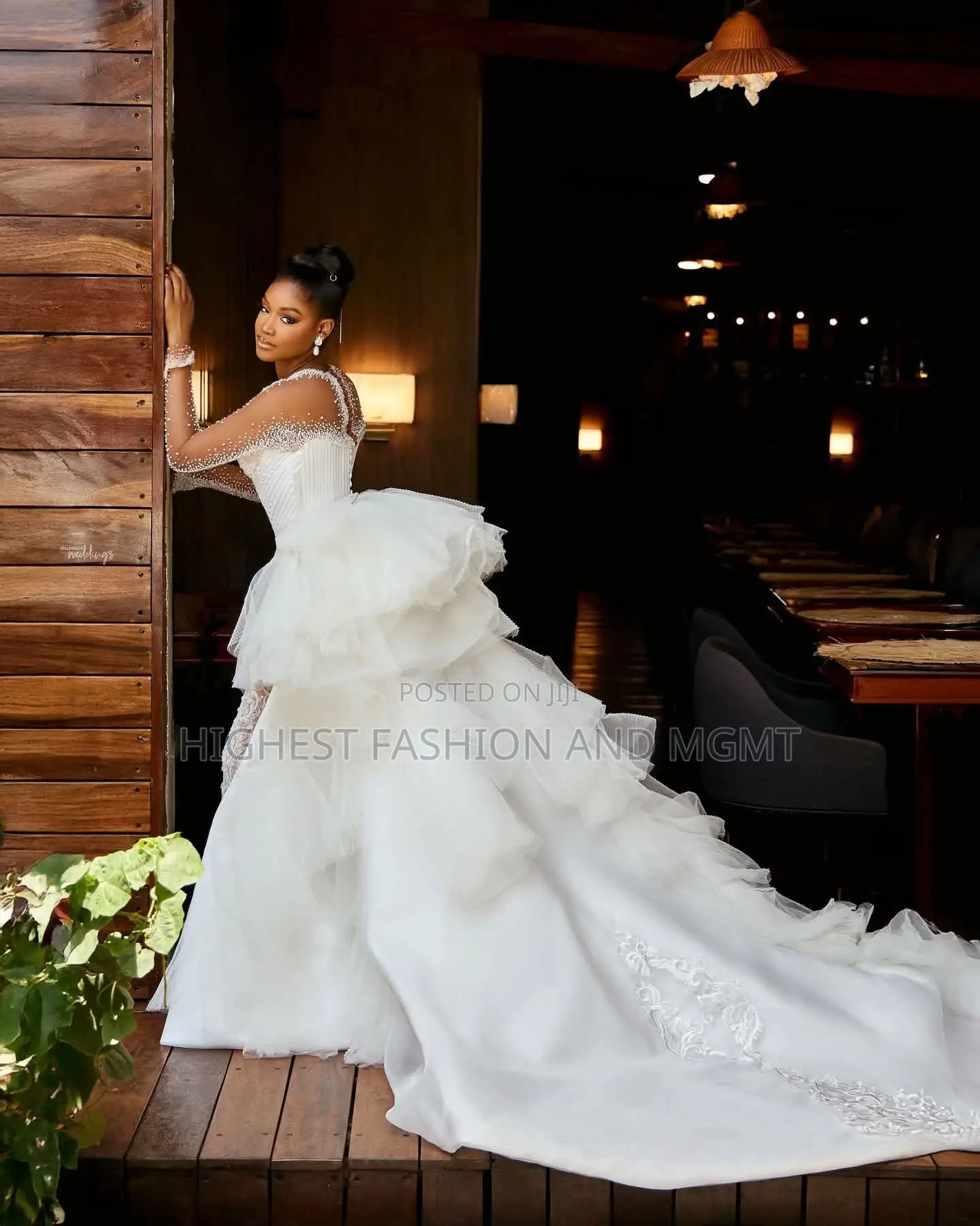 Luxury 2-in-1 Beaded Lace Wedding Gown