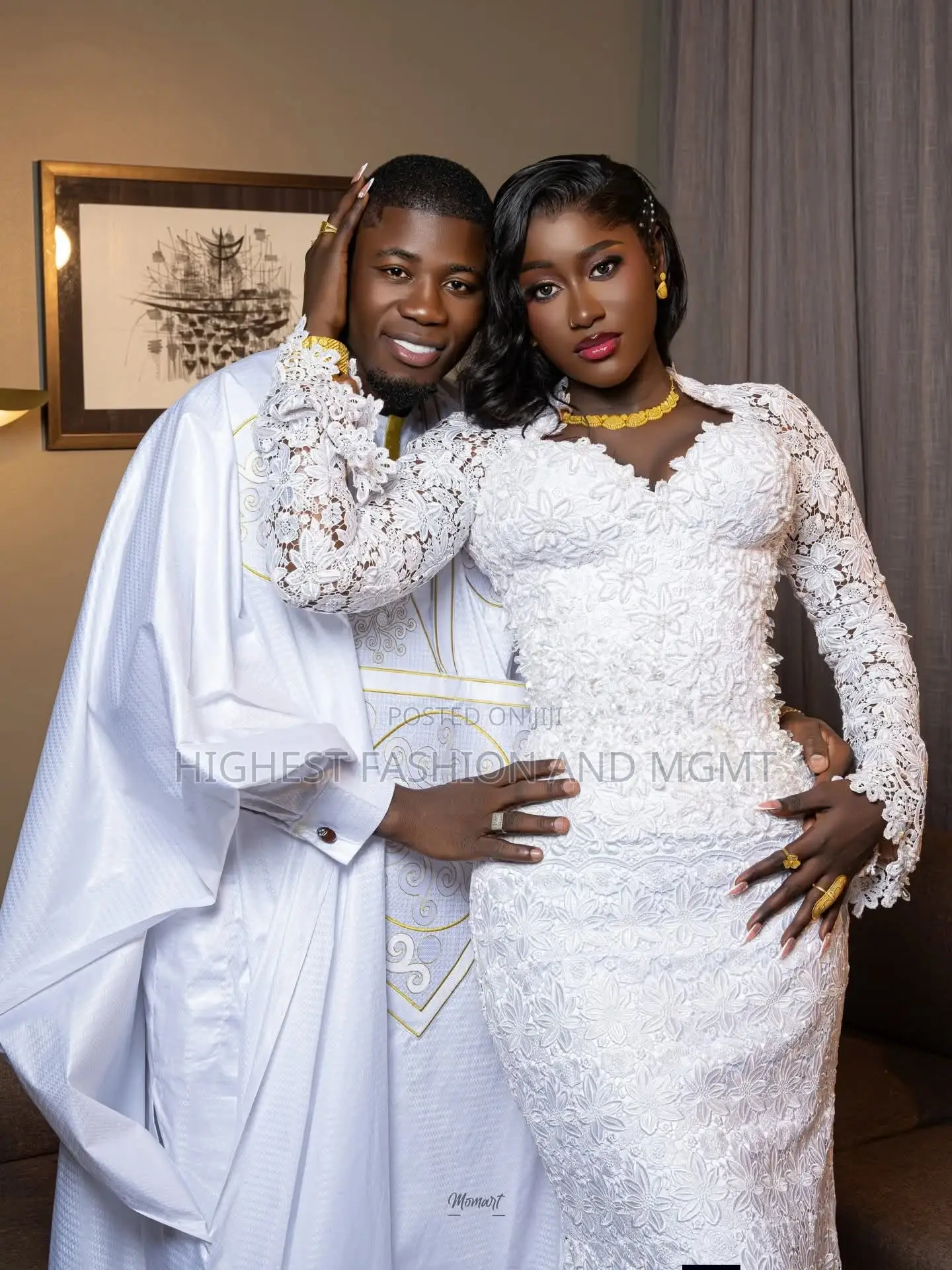 Premium White Guipure Lace Wedding Dress