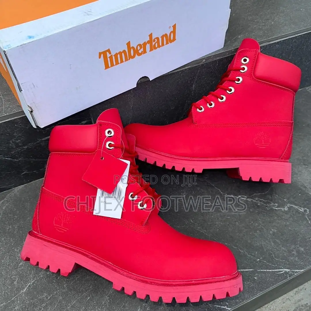 Timberland Premium 6-inch Boots In A Vibrant Red Colorway