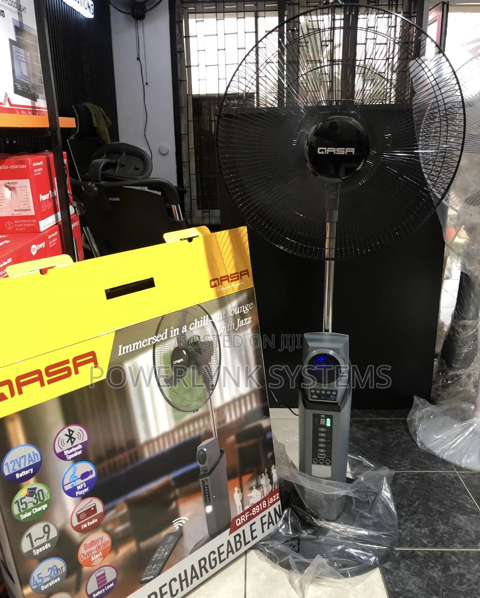 Qasa Fan 18inches + Bluetooth Speaker + Remote Control