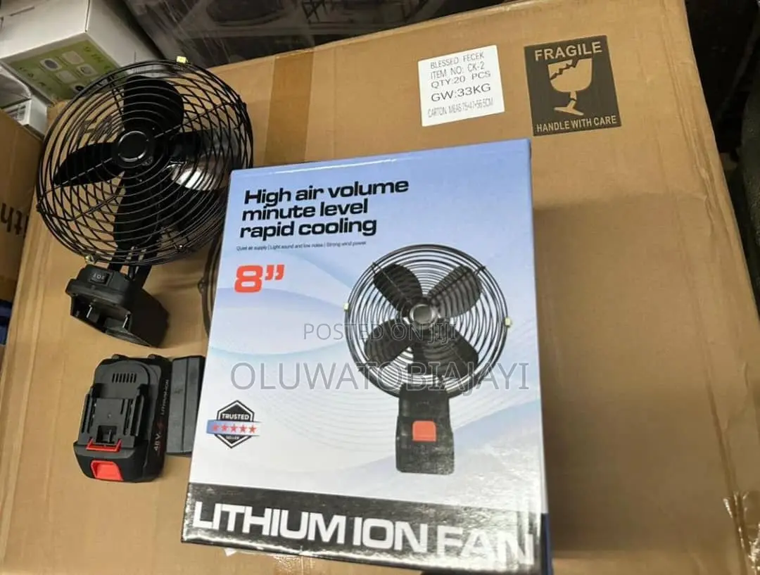 Lithium Ion Rechargeable Fan  Comes With a Double Battery 