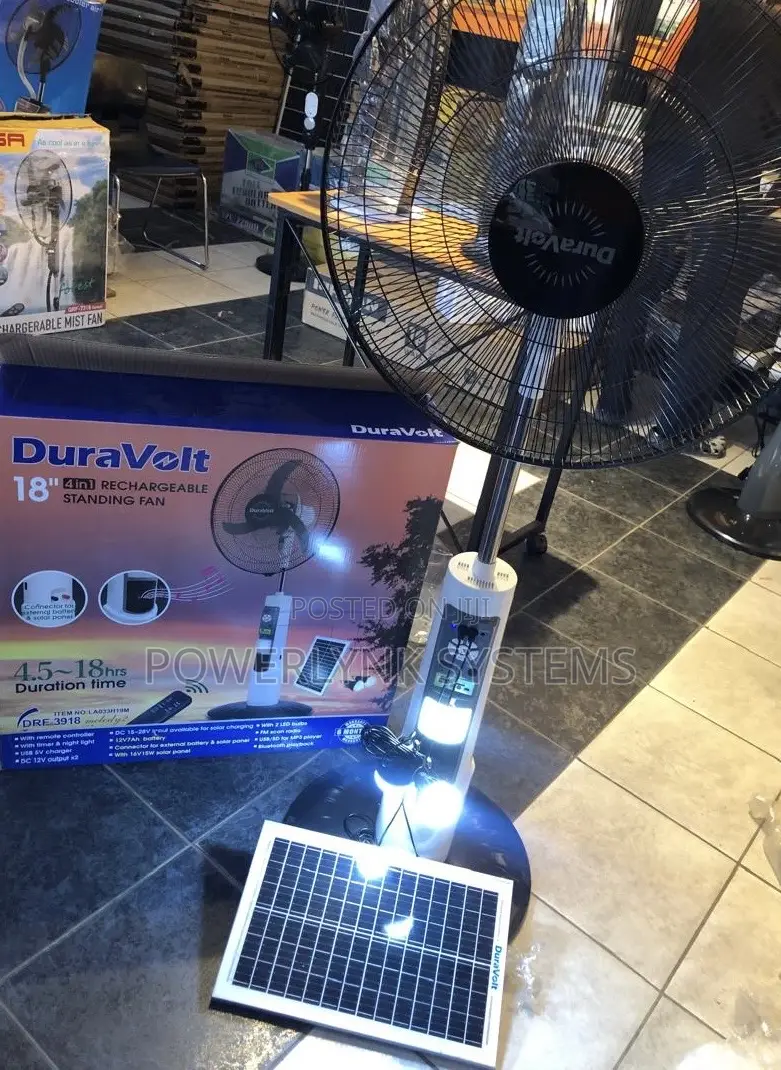 Duravolt Fan 18inch 4in1 Rechargeable With Built in Bluetooth Speaker