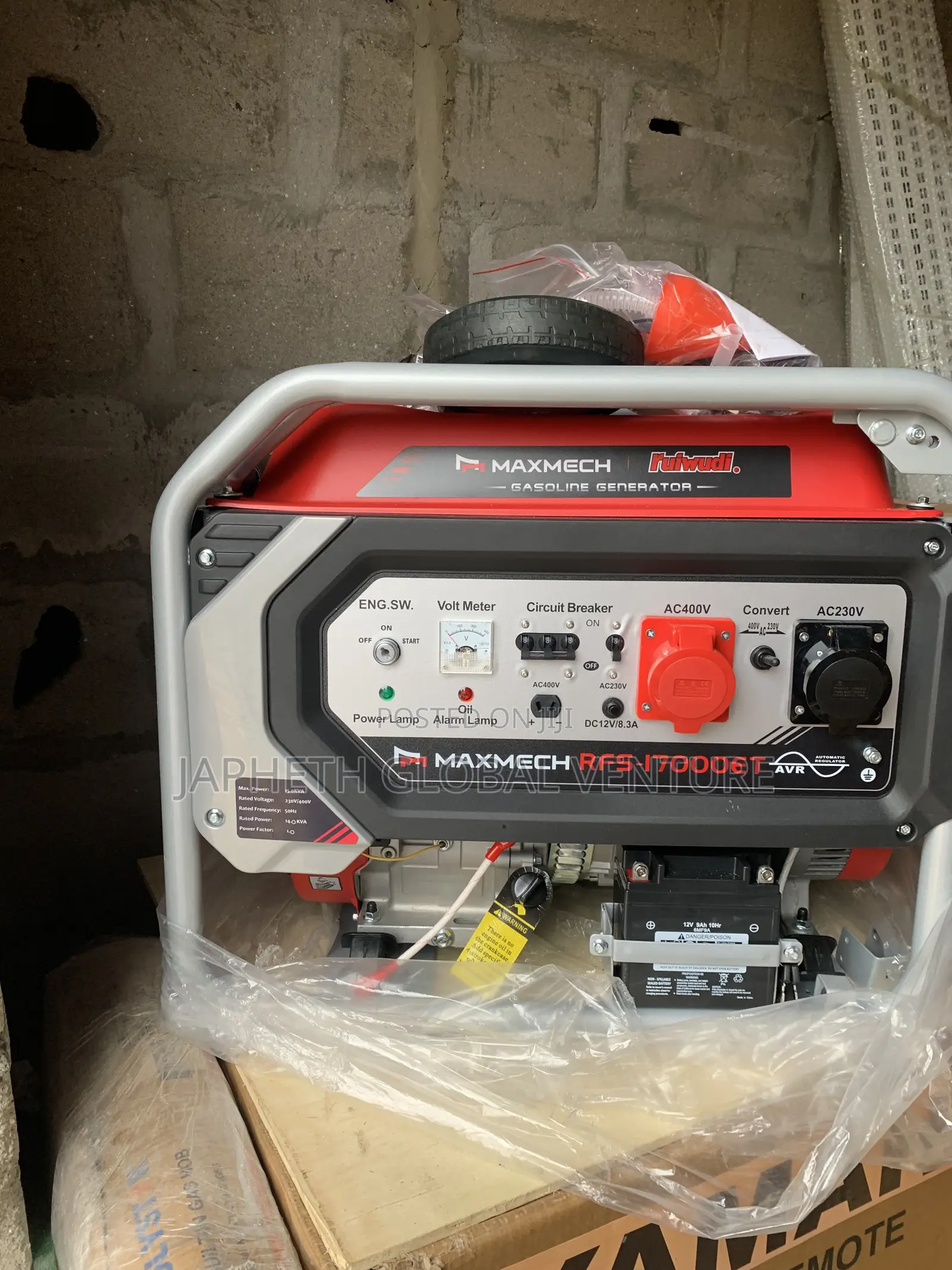 Maxmech RFS-17000et 15kva Three-Phase Generator – 100% Copper Coil