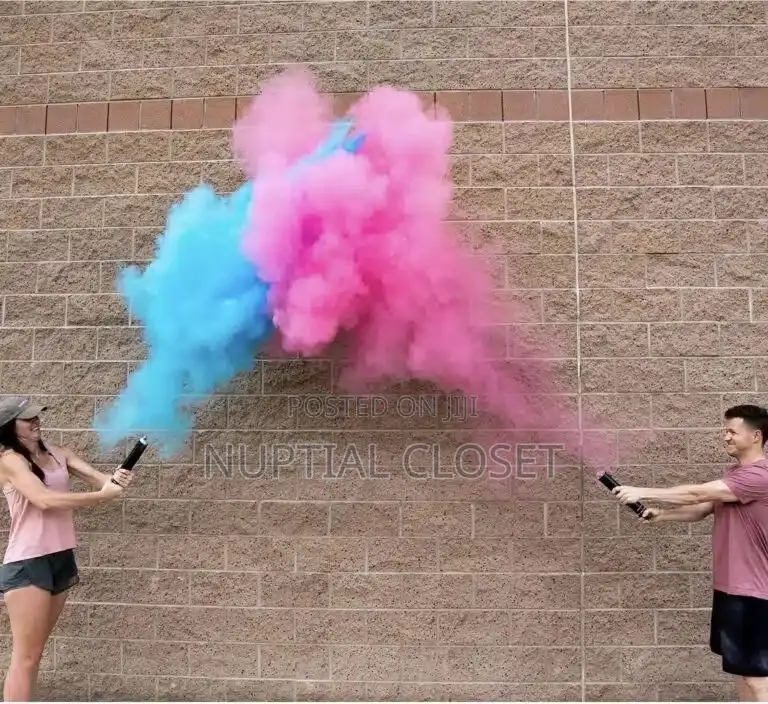 Gender Reveal Smoke Bomb and Confetti