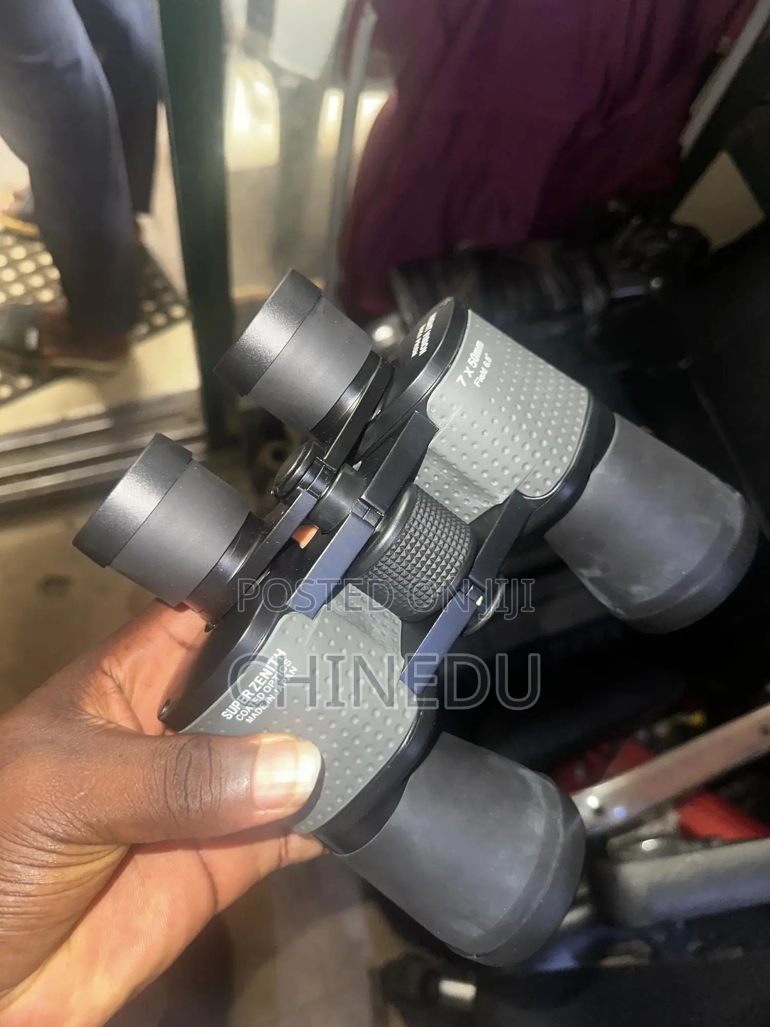 Standard Optical Binoculars — The “Daylight” Kind, Not Night Vision.