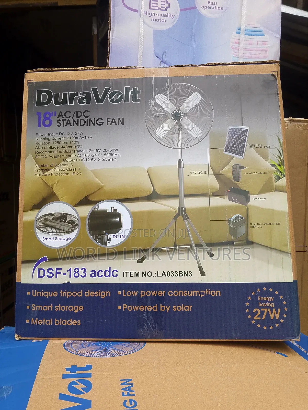 Duravolt 18 Inches Ac/Dc Standing Fan DSF-183acdc.