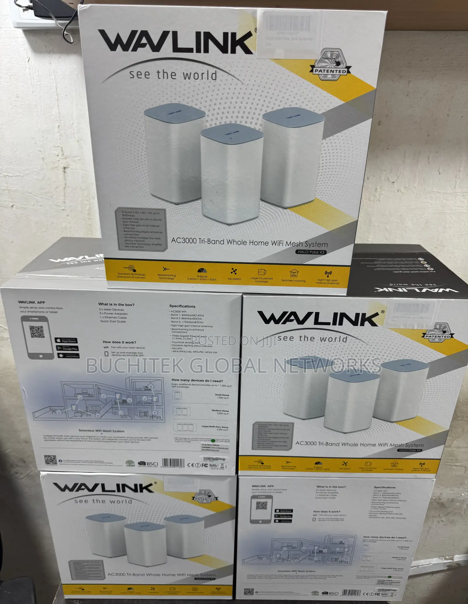Wavlink Halo Polar X3 Ac3000 Tri-Band Mesh System With Touchlink (3pc)