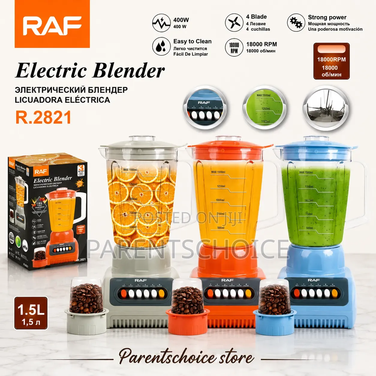 Raf Electric Blender (1.5l)- 400w