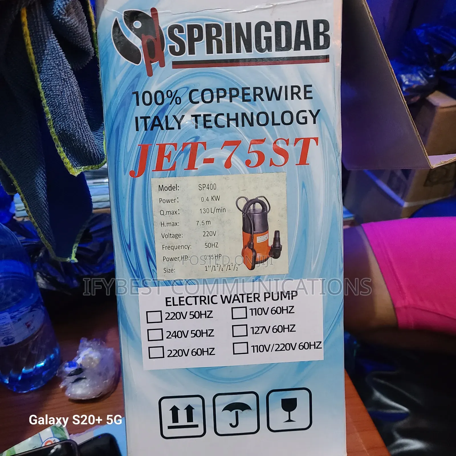 0.55hp 220v Ac Sewage Water Pump
