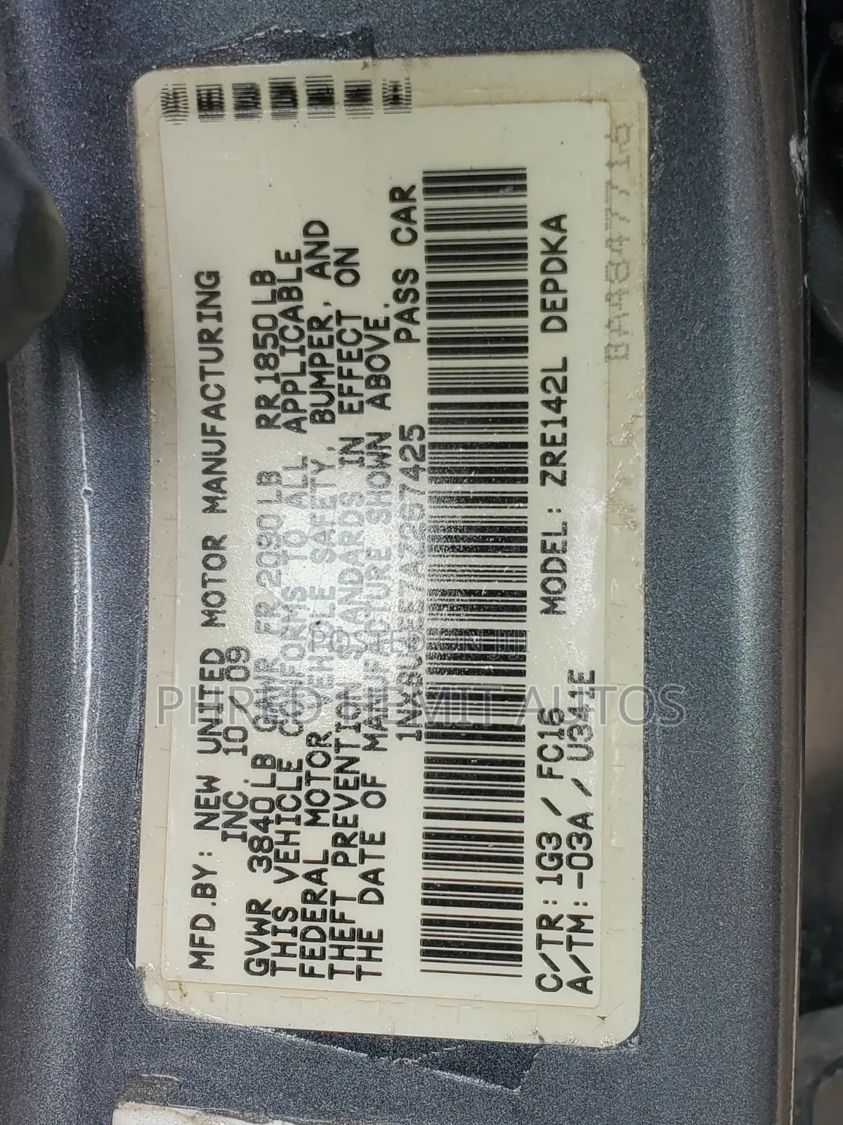 Toyota Corolla 2010 Gray
