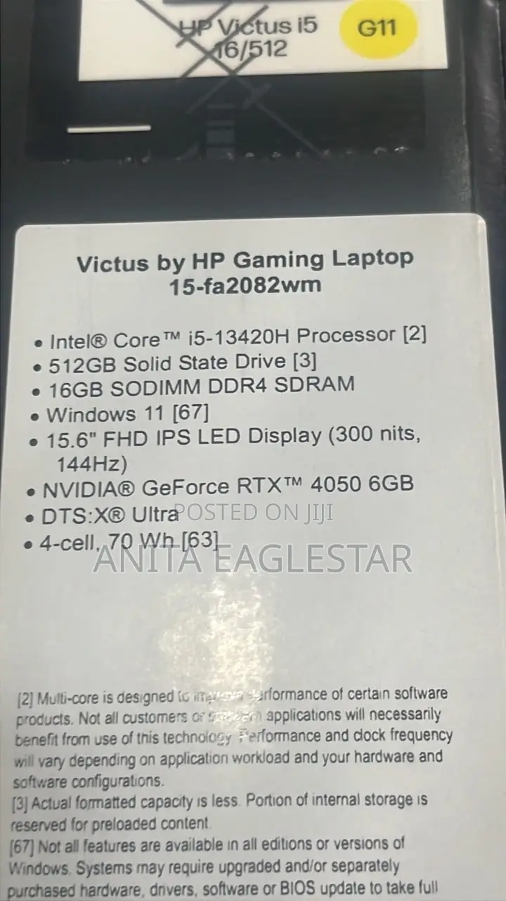 New Laptop HP Victus 15 16GB Intel Core i5 SSD 512GB
