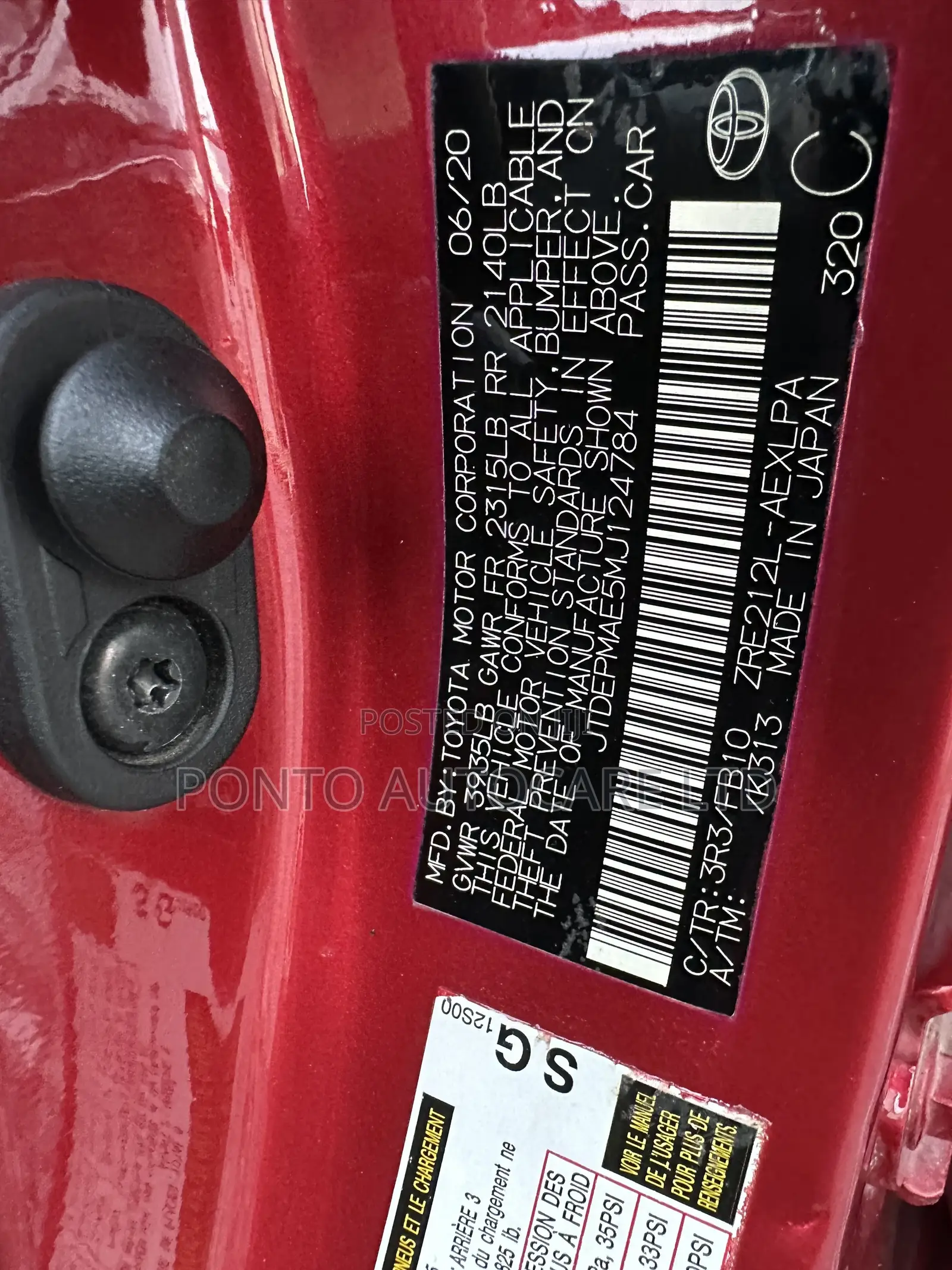 Toyota Corolla LE 2020 Red