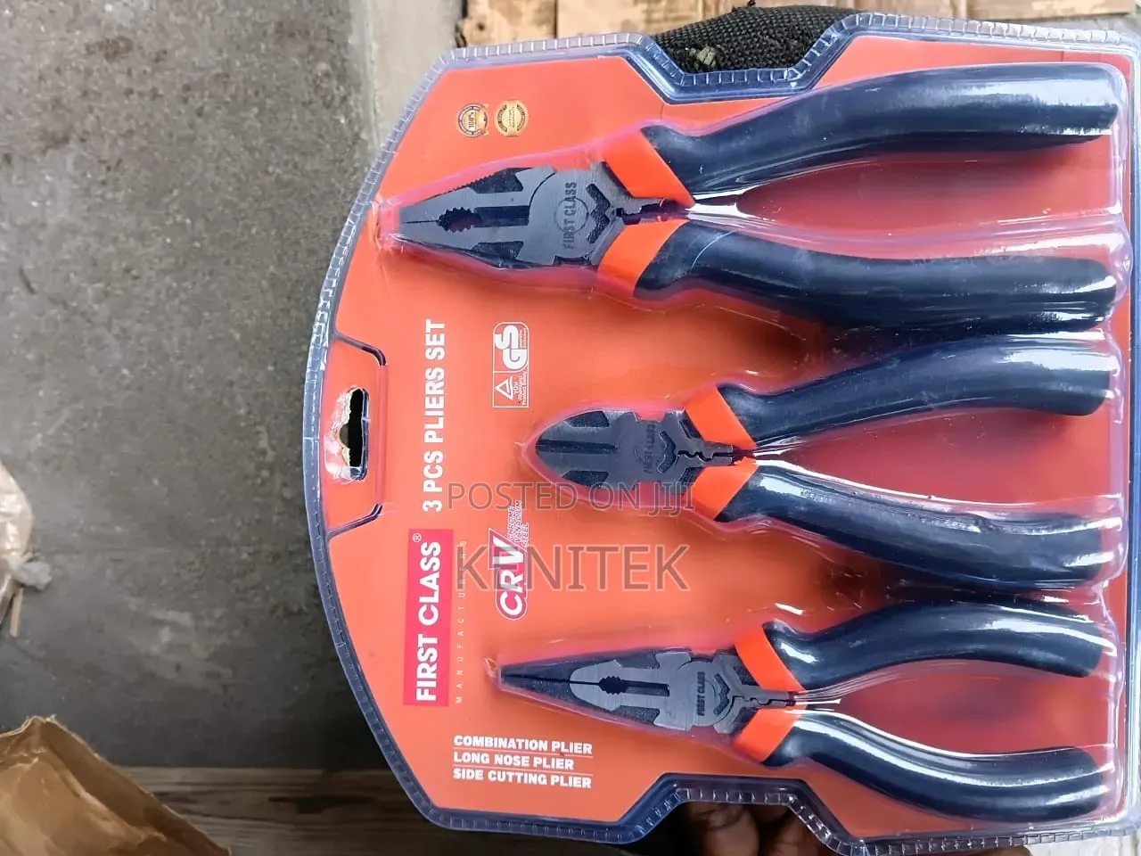 First Class 3-Piece Pliers Set (Cr-v Chrome Vanadium Steel)