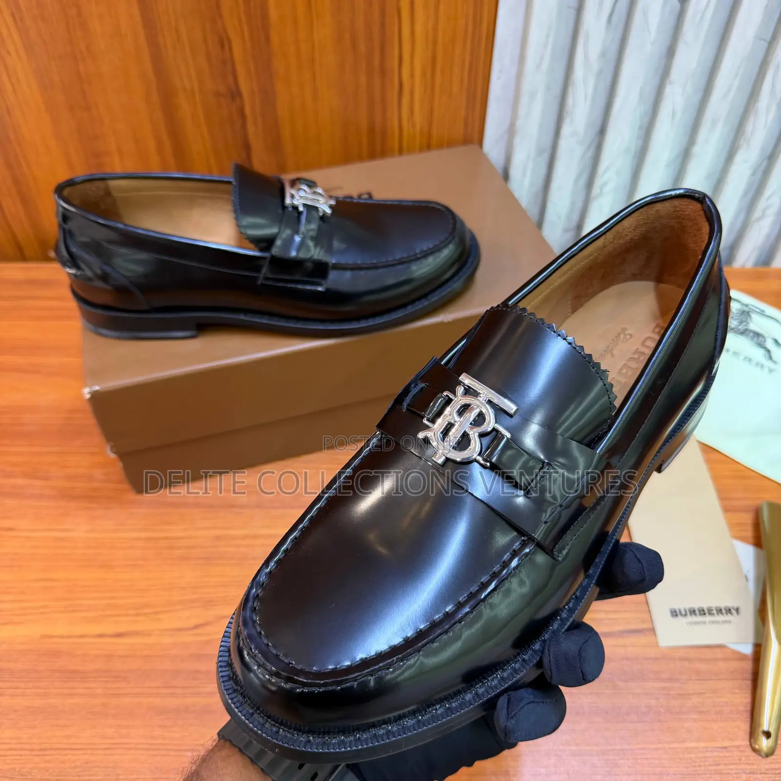 Luxury Update  Burberry Fred Tb-Plaque Leather Loafers.