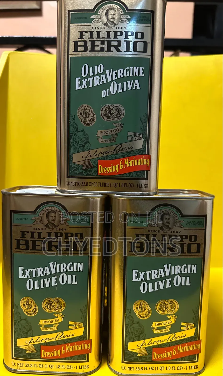 Filippo Berio Extra Virgin Olive Oil (33.8 Fl Oz / 1 Liter Tin)