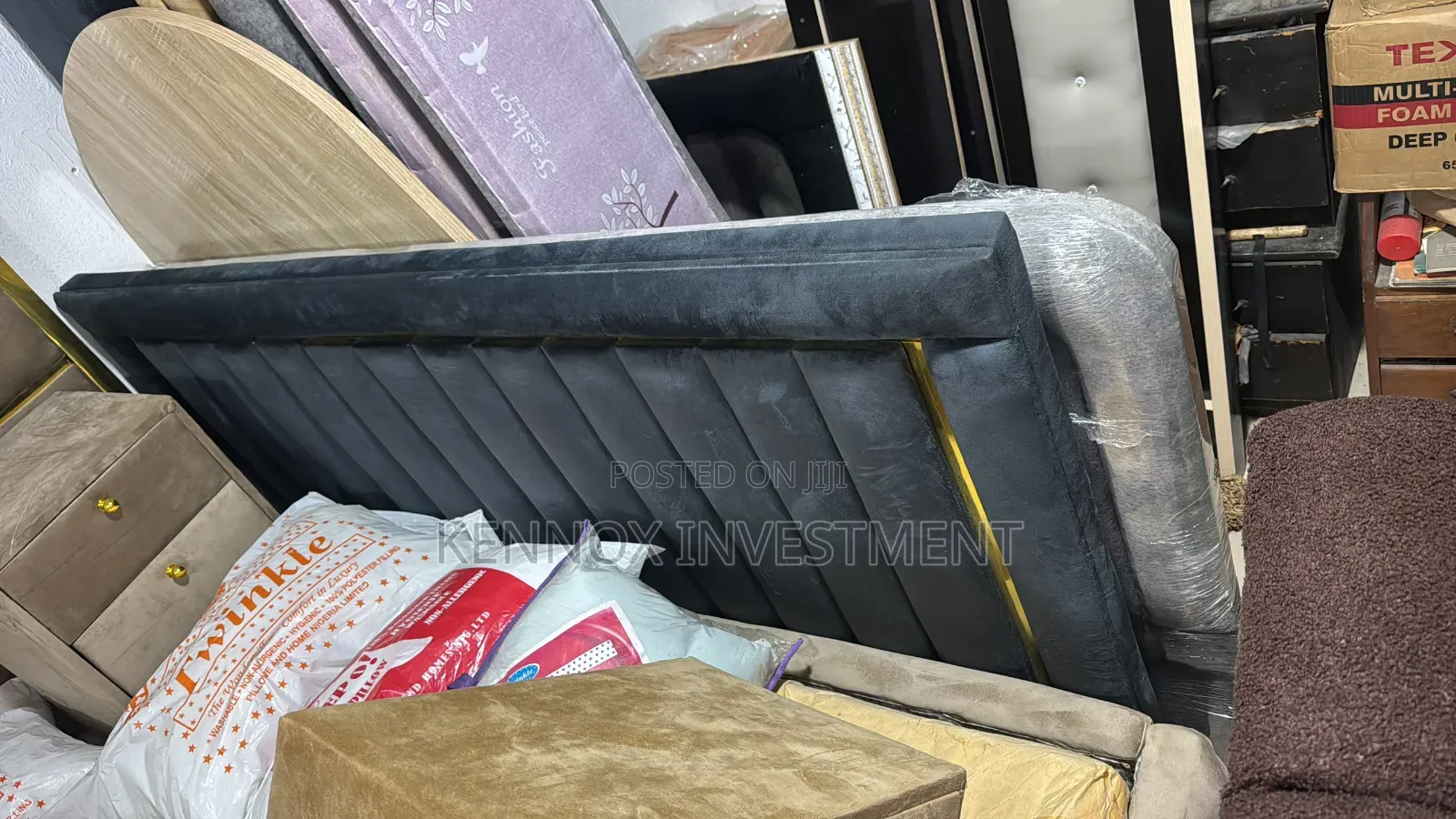6 X 6 Upholstery Bedframe With Bedside Drawers