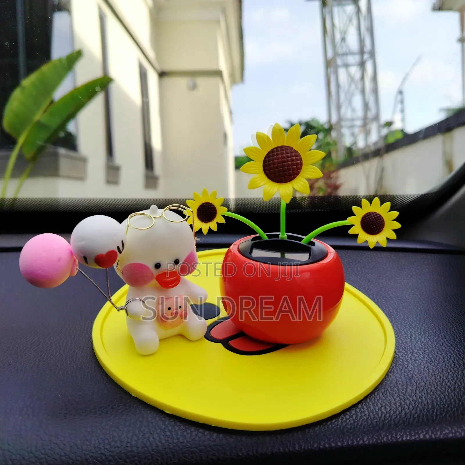 Car Ornaments Sunflower Decoration Solar Energy