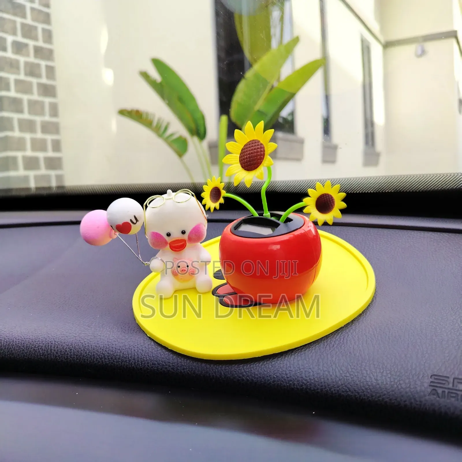 Car Ornaments Sunflower Decoration Solar Energy