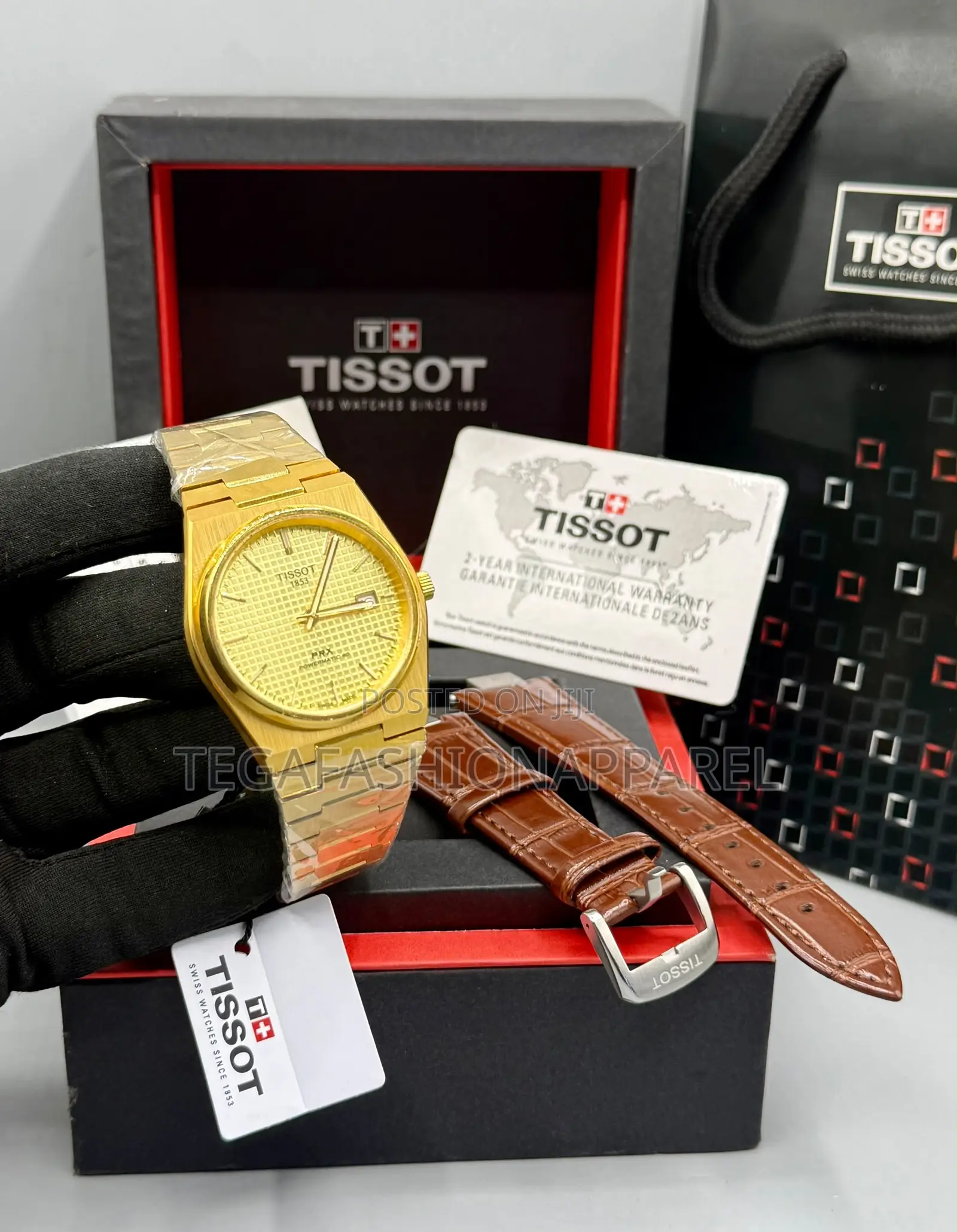High Quality 1853 PRX Tissot Double Strap (Chain /Leather) Watch