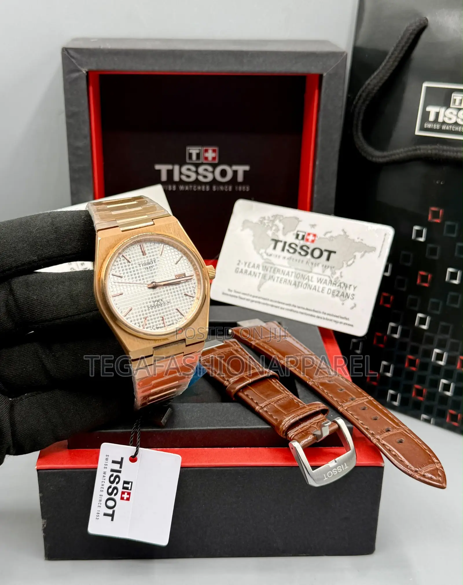 High Quality 1853 PRX Tissot Double Strap (Chain /Leather) Watch