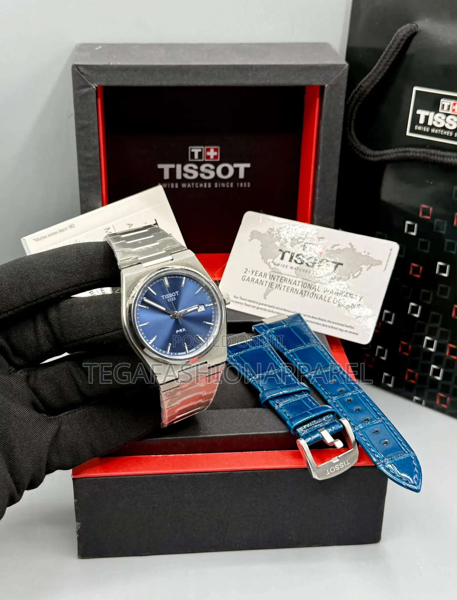 High Quality 1853 PRX Tissot Double Strap (Chain /Leather) Watch