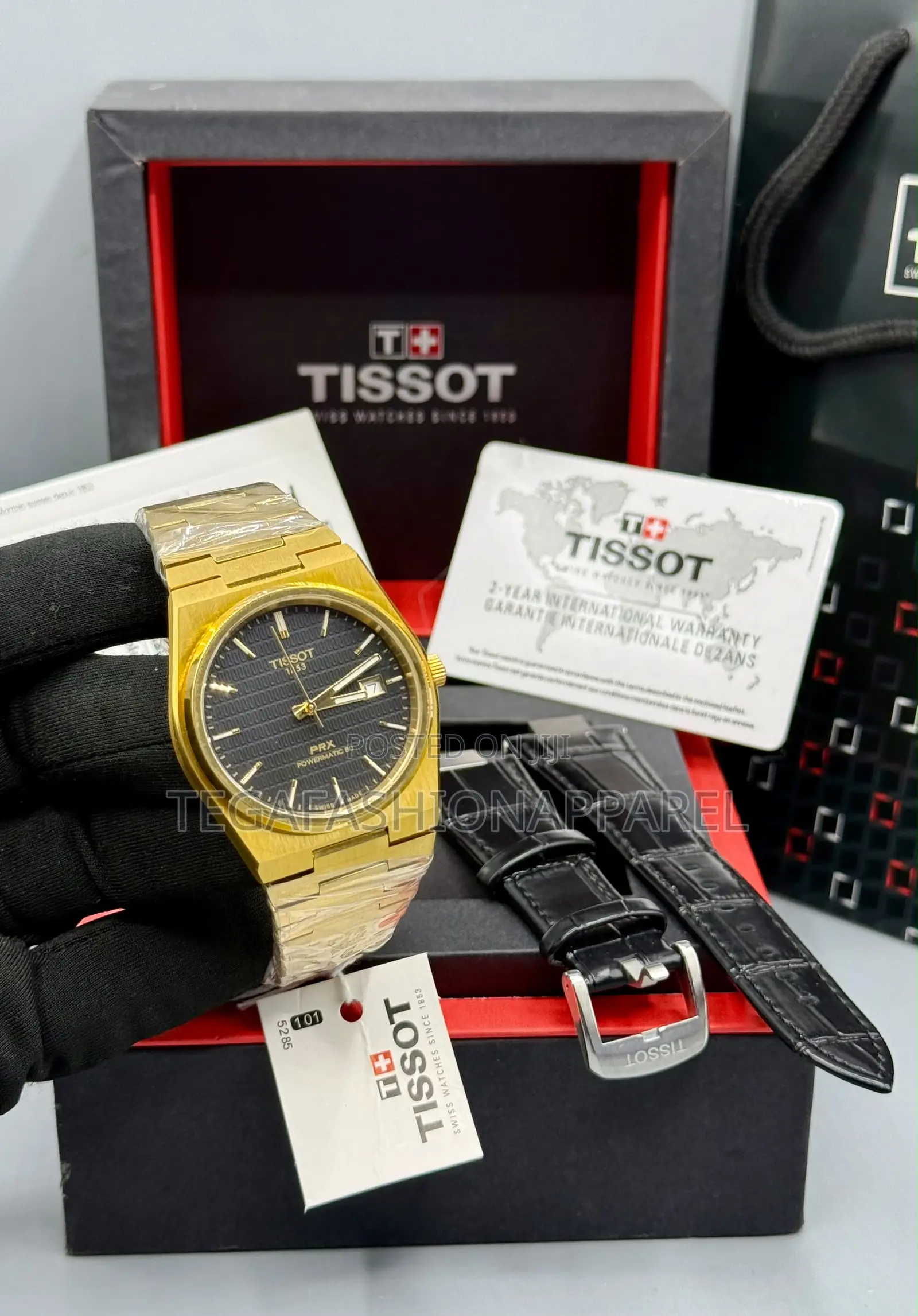 High Quality 1853 PRX Tissot Double Strap (Chain /Leather) Watch