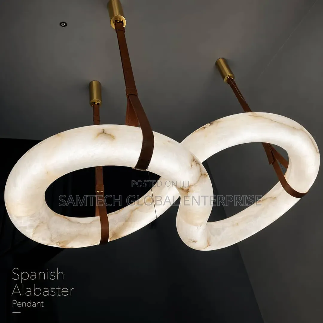 Luxury Spanish Alabaster Ring Pendant Chandelier Light