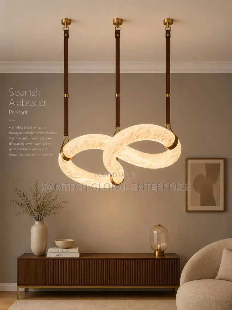 Luxury Spanish Alabaster Ring Pendant Chandelier Light