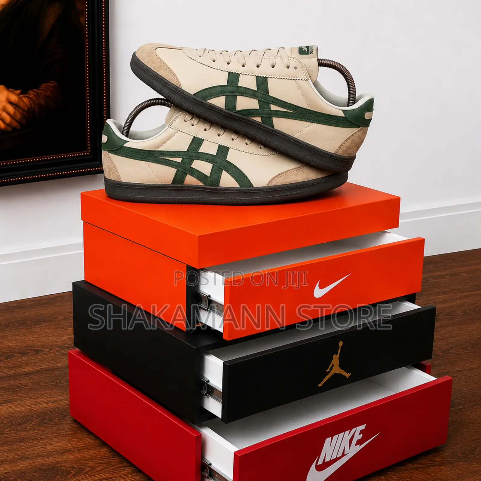 Luxury Onitsuka Tiger SNKS Beige Green Grass