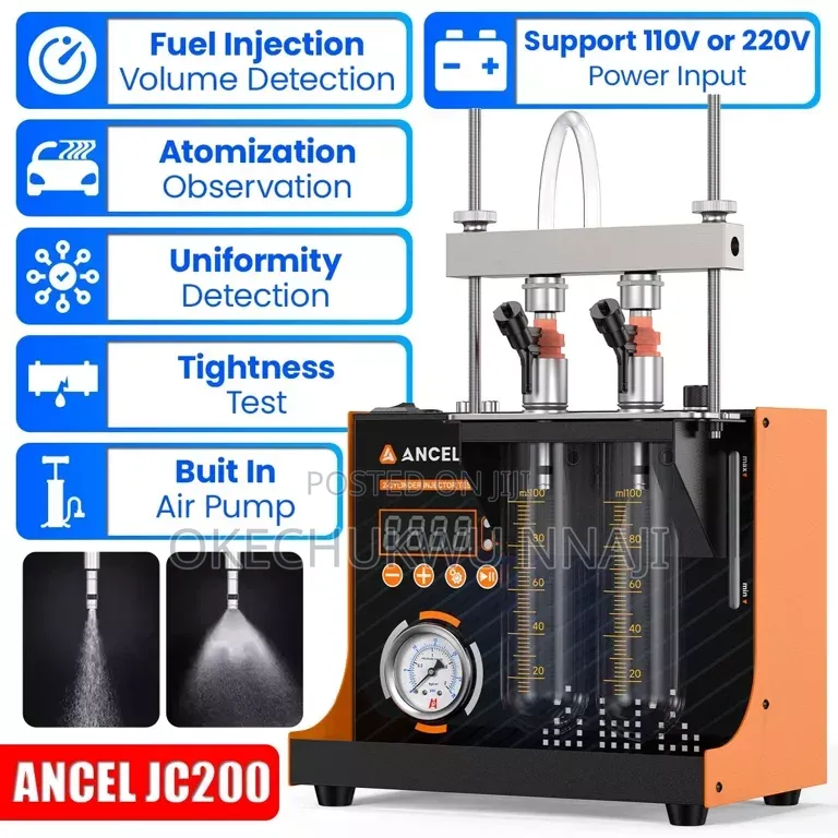 Fuel Injector Cleaning Tester Machine, Car Motorcycle 2-Cylinders