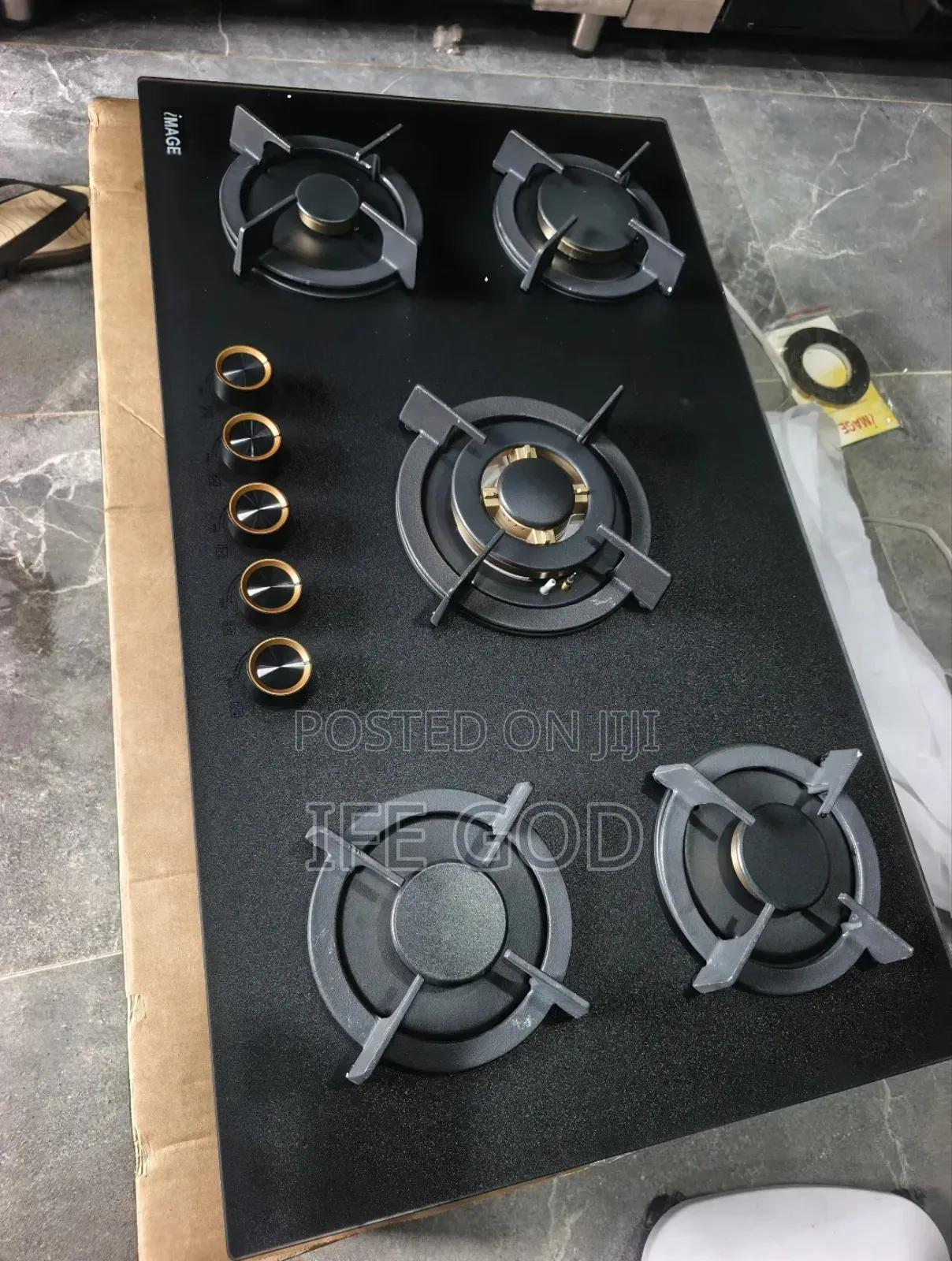 Original Image Built-in Copper 90cm 5 Burners Auto Ignition Gas Cooker