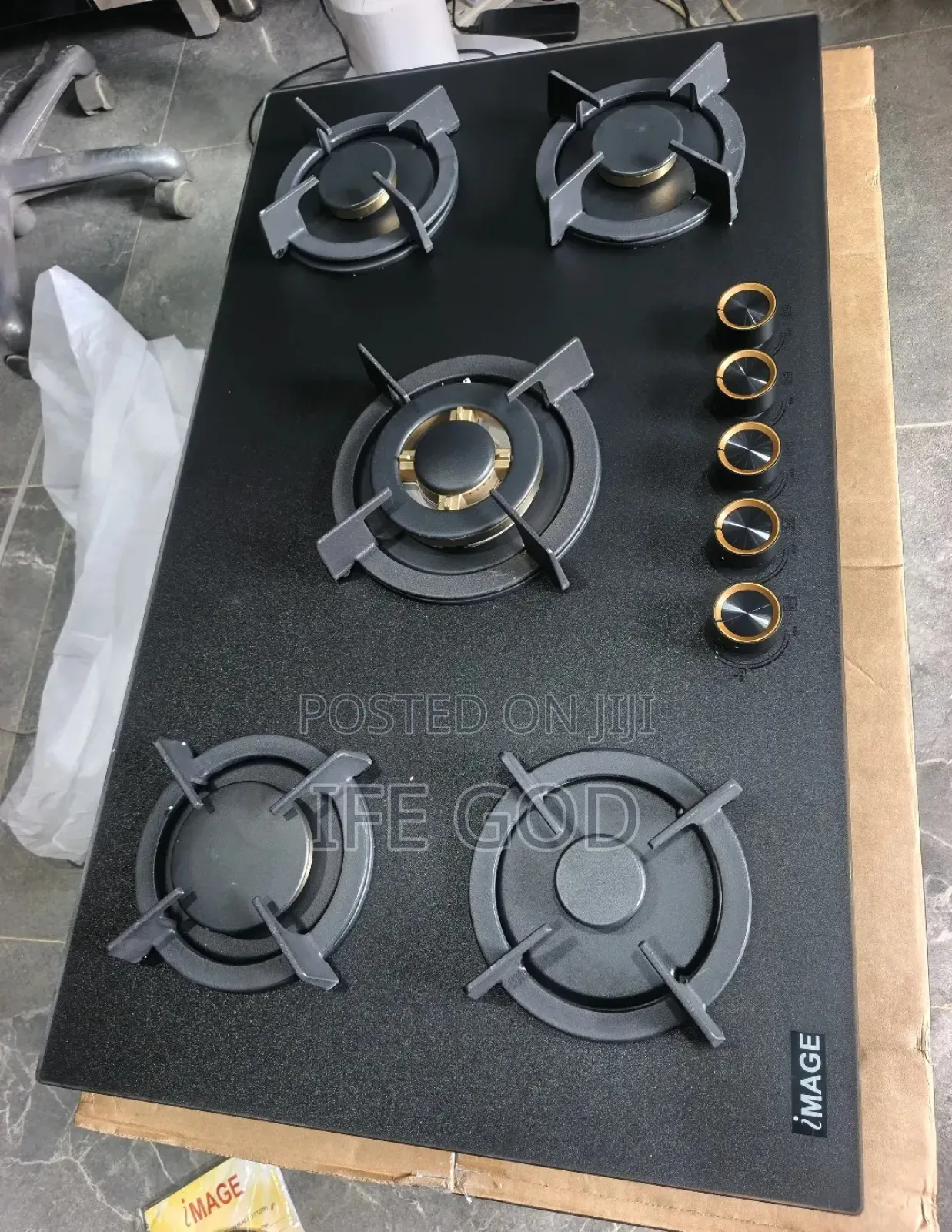 Original Image Built-in Copper 90cm 5 Burners Auto Ignition Gas Cooker