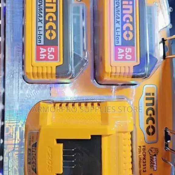 Ingco P20s Lithium-Ion Battery and Charger Kit Includes Two 5.0ah
